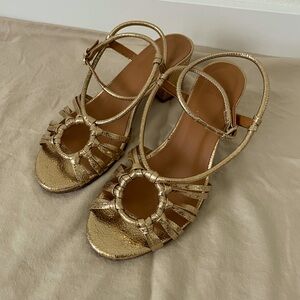 Sezane Gloria sandals in gold, size 37